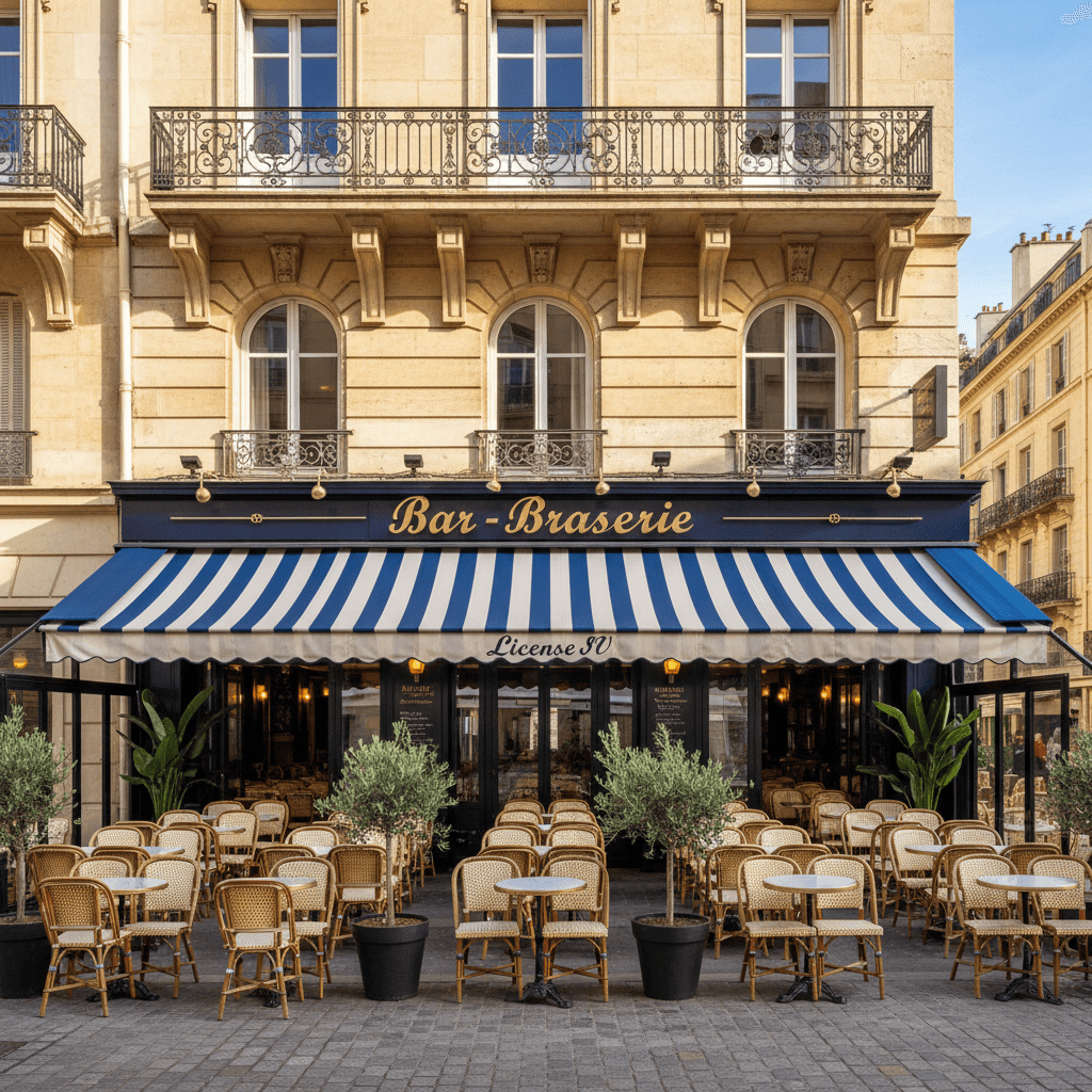 Bar-brasserie à Marseille : terrasse - licence IV