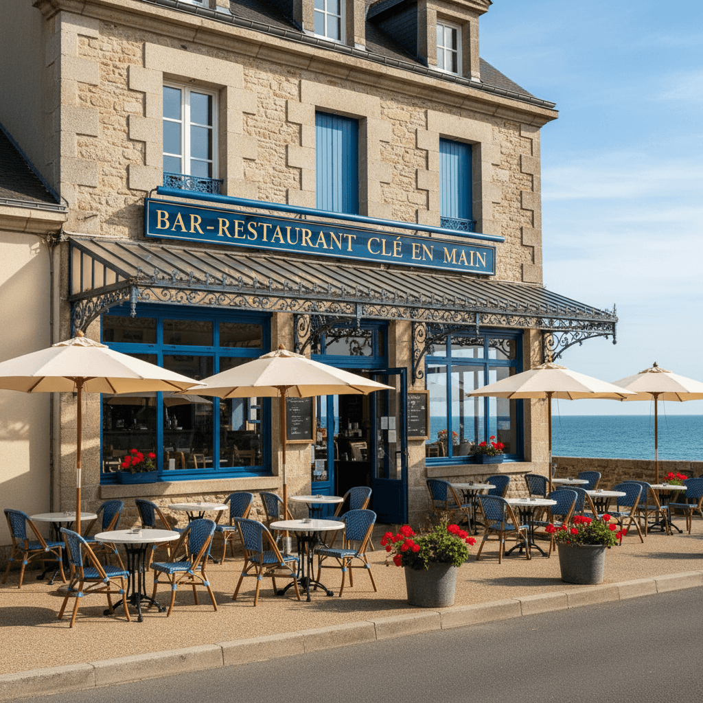 Bar-brasserie à Saint-Pierre-Quiberon : terrasse - licence IV - Image 1