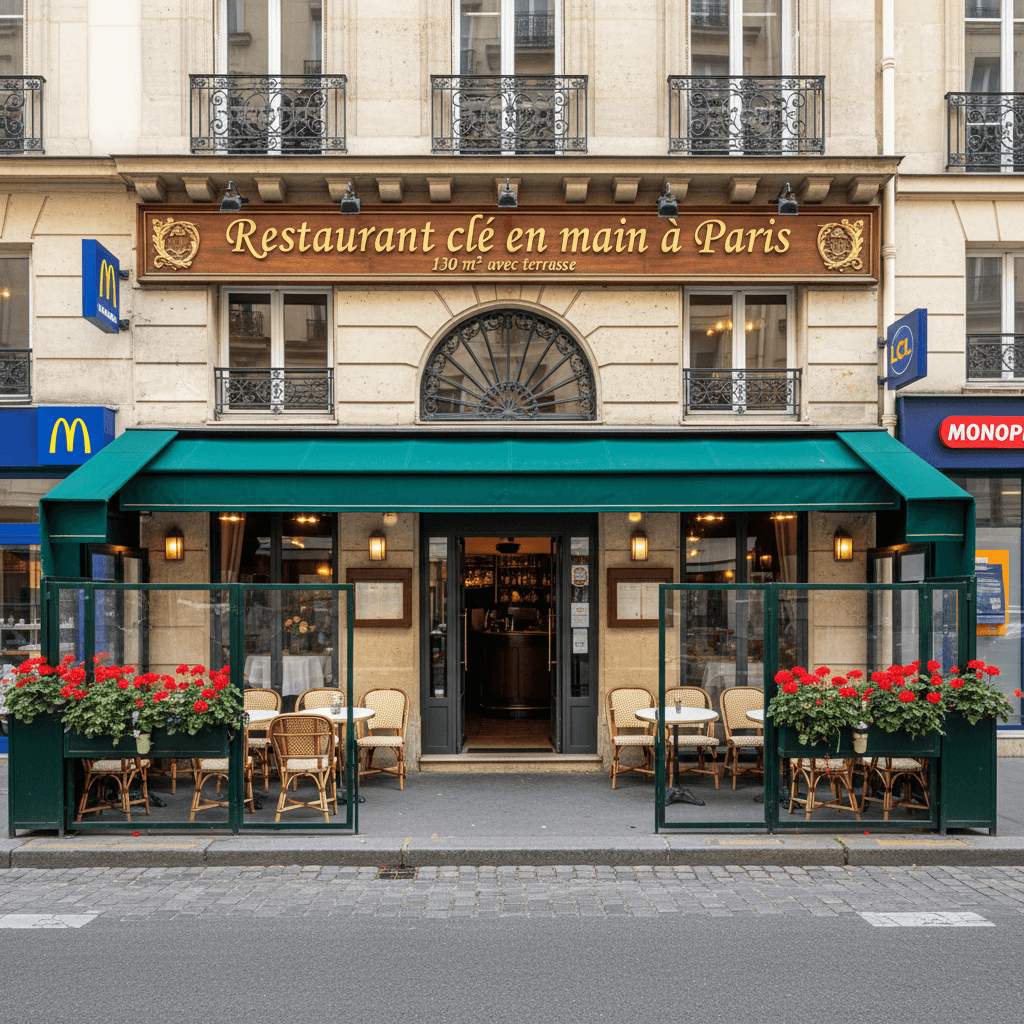 Restaurant clé en main à Paris - 130 m² avec terrasse