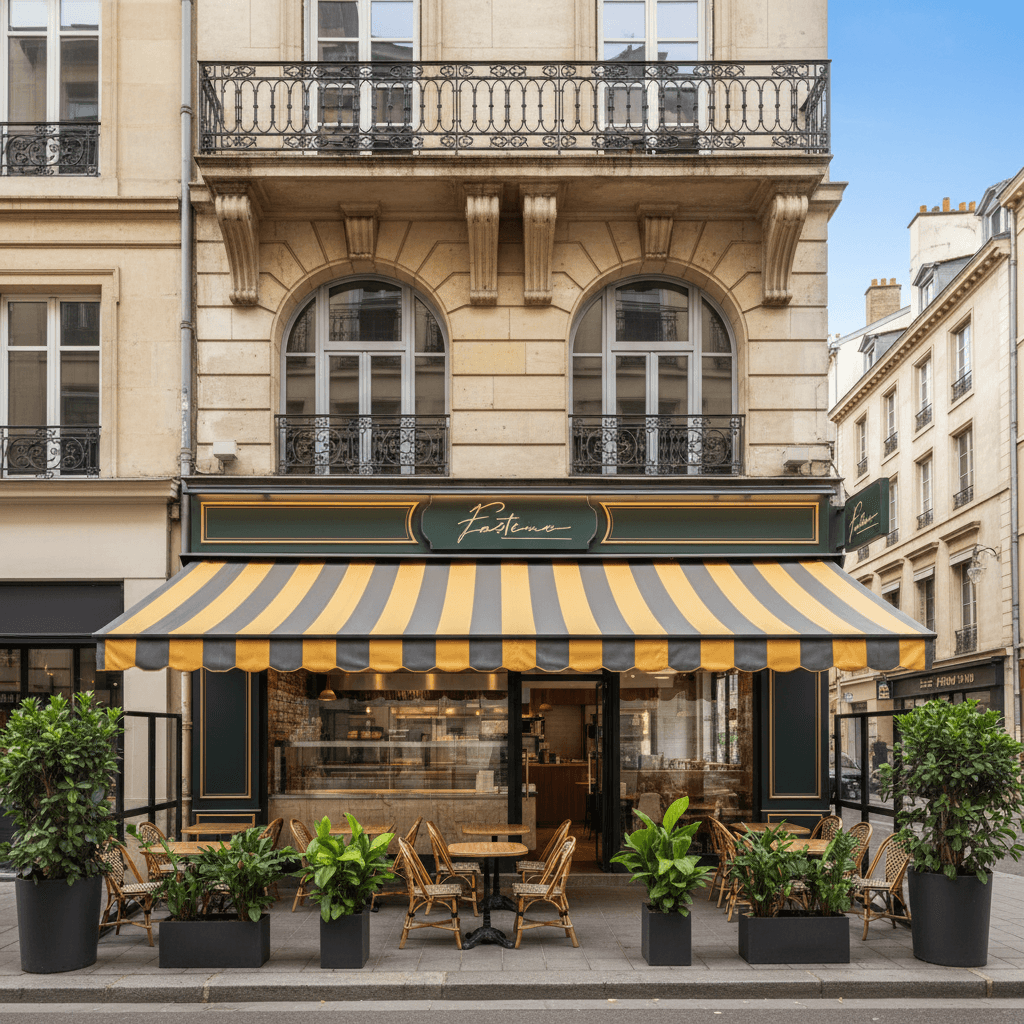 Fast-food 60m² à Lyon : terrasse - extraction