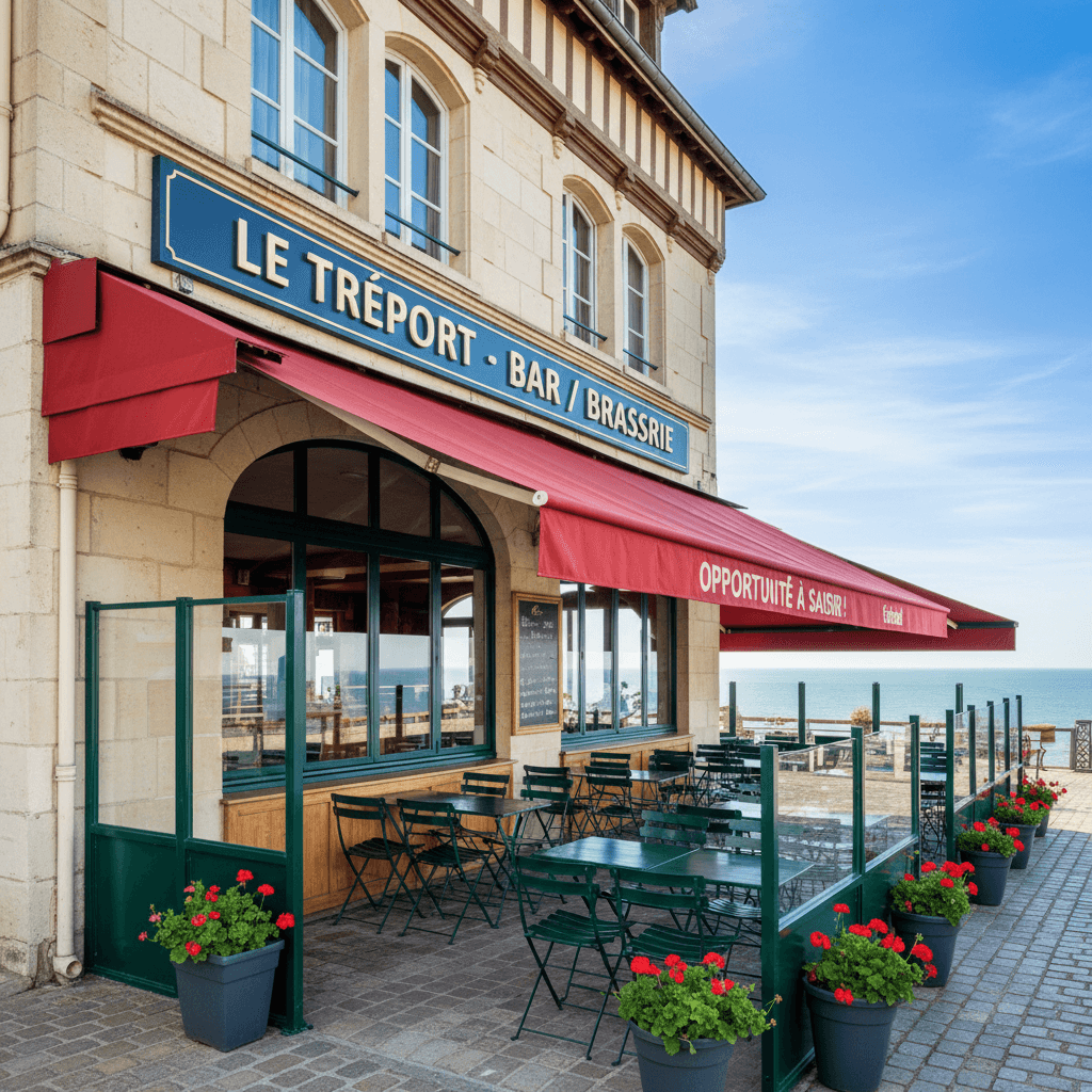 Bar-brasserie 80m² à Le Tréport : terrasse - licence IV - Image 1