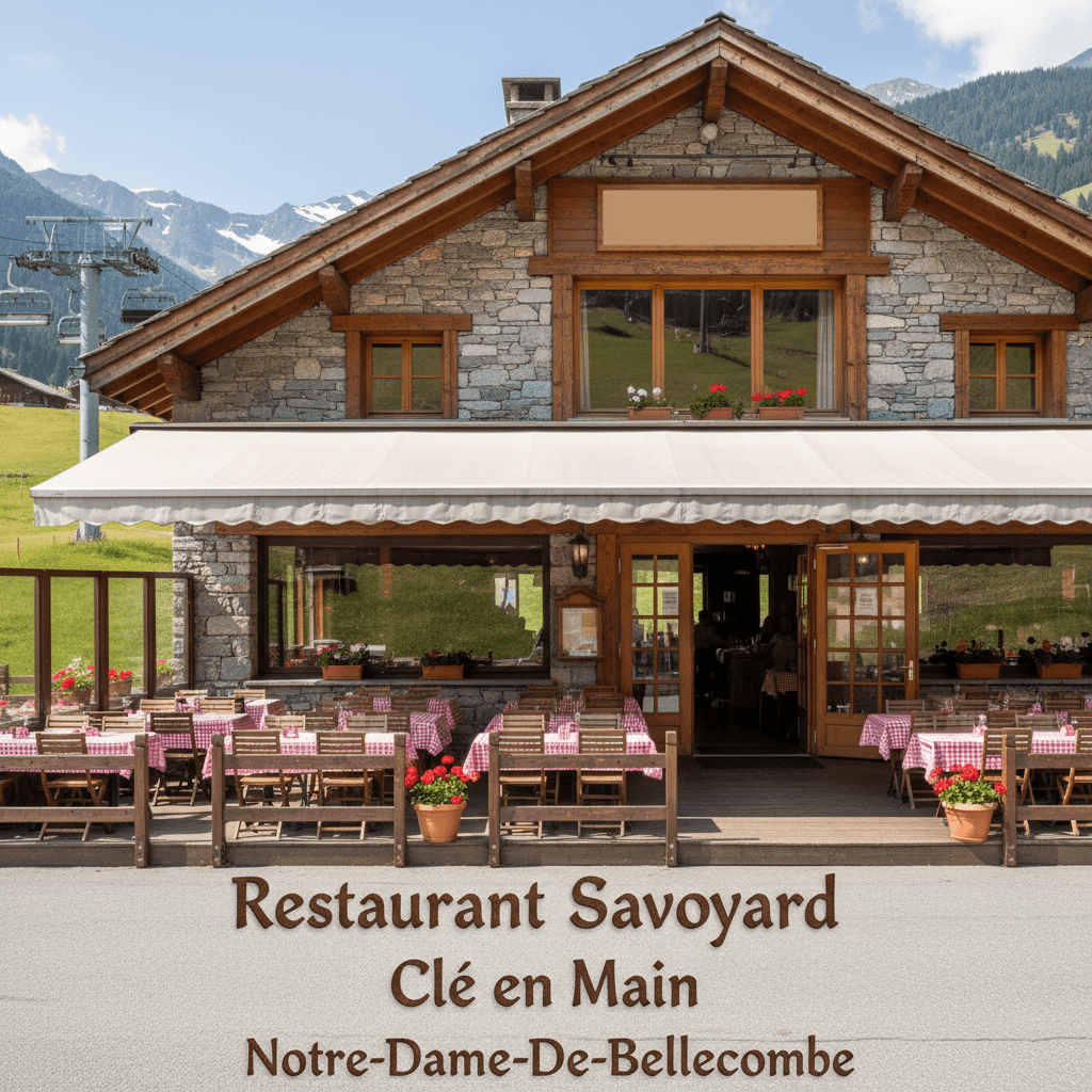 Restaurant à Notre-Dame-De-Bellecombe : terrasse - licence IV - Image 1