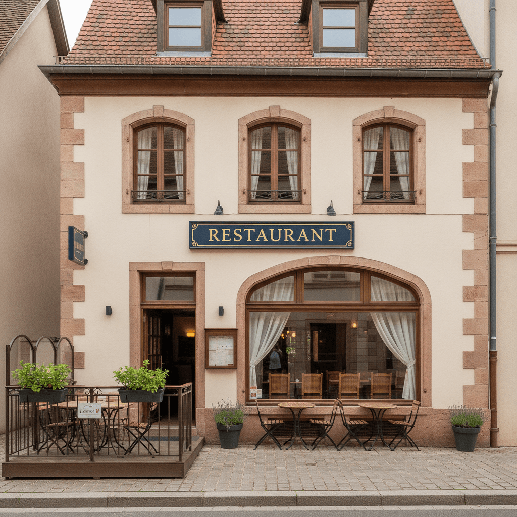 Restaurant 211m² à Rosheim : terrasse - licence IV