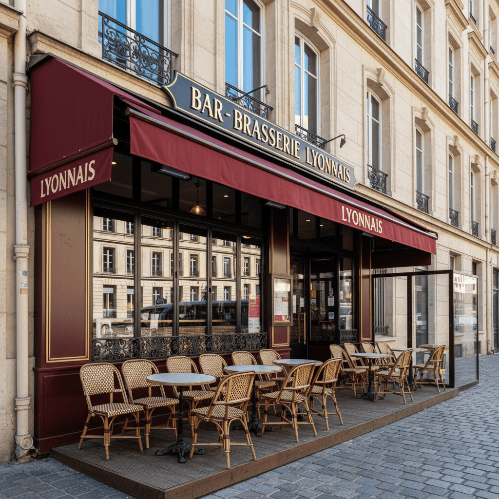 Bar-brasserie 144m² à Lyon : terrasse - licence IV