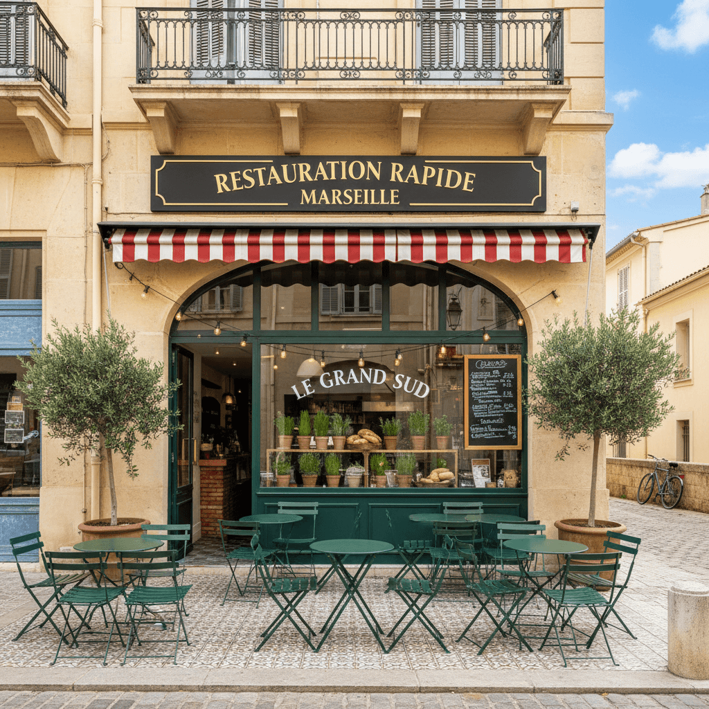 Fast-food 34m² à Marseille : terrasse - extraction - Image 1