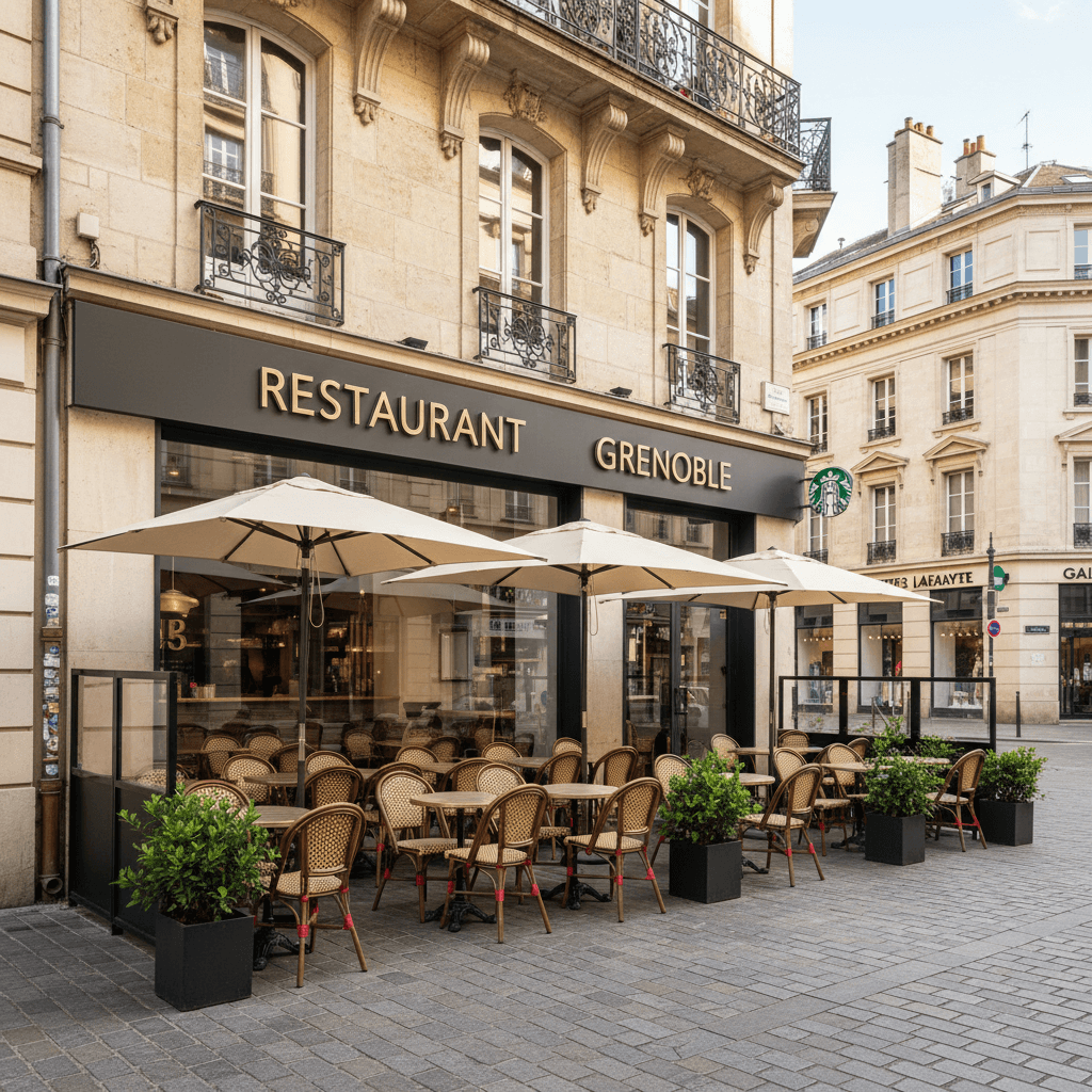Fast-food 110m² à Grenoble : terrasse