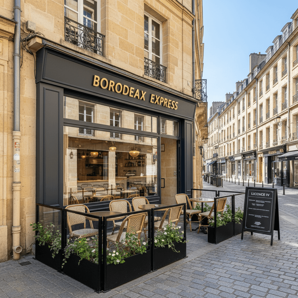 Fast-food 71m² à Bordeaux : terrasse - licence IV