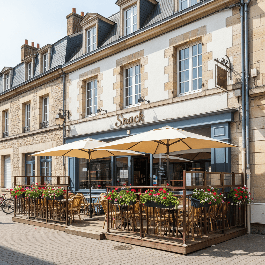 Snack 120m² à Nantes : terrasse - licence IV