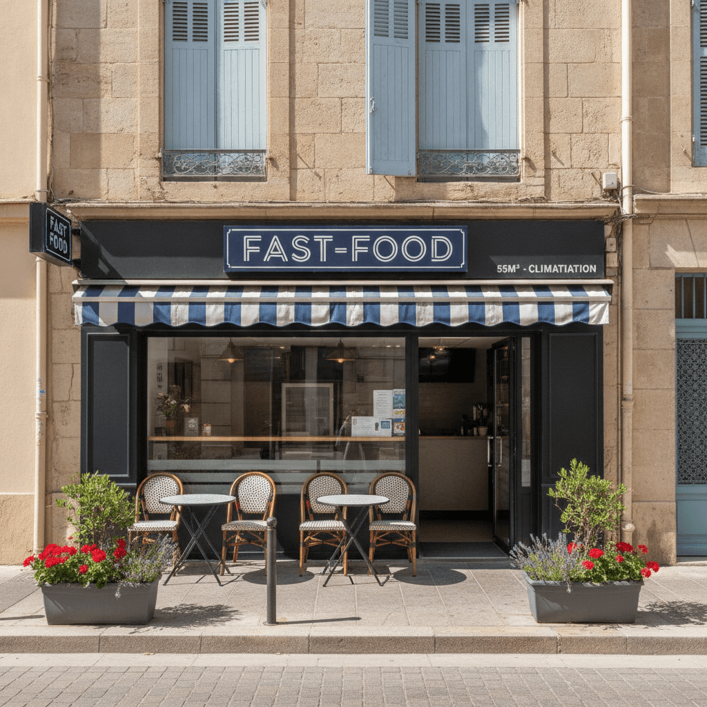 Fast-food 55m² à Marseille : terrasse - climatisation