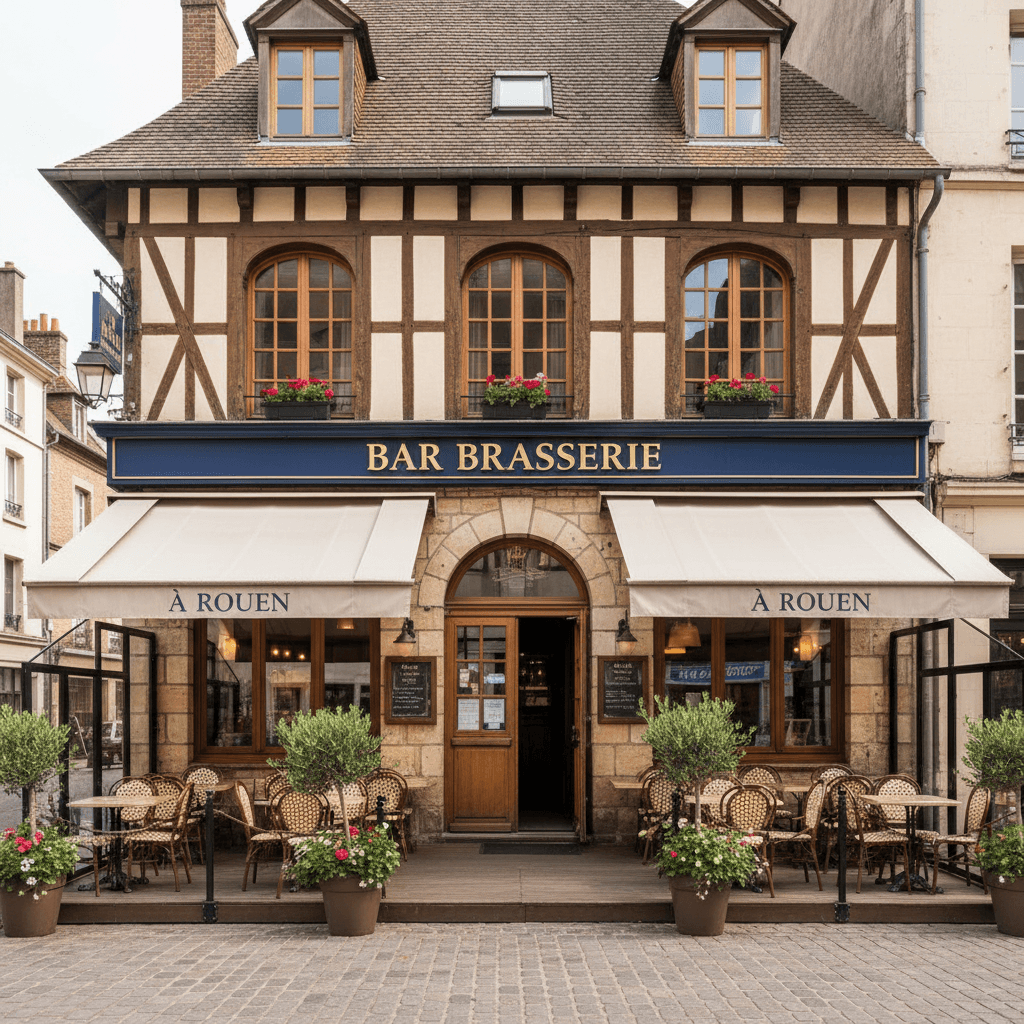 Bar-brasserie 200m² à Rouen : terrasse - licence IV
