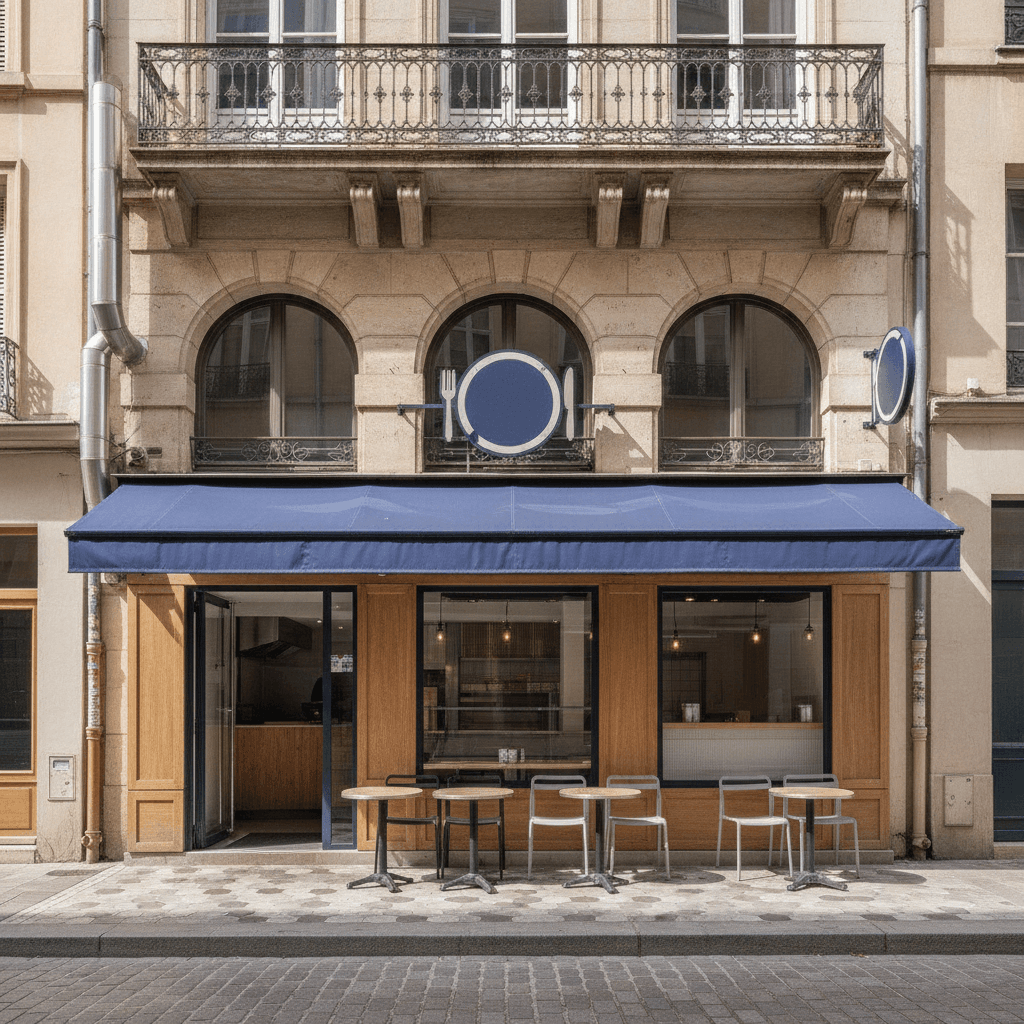 Fast-food à Lyon : terrasse - extraction