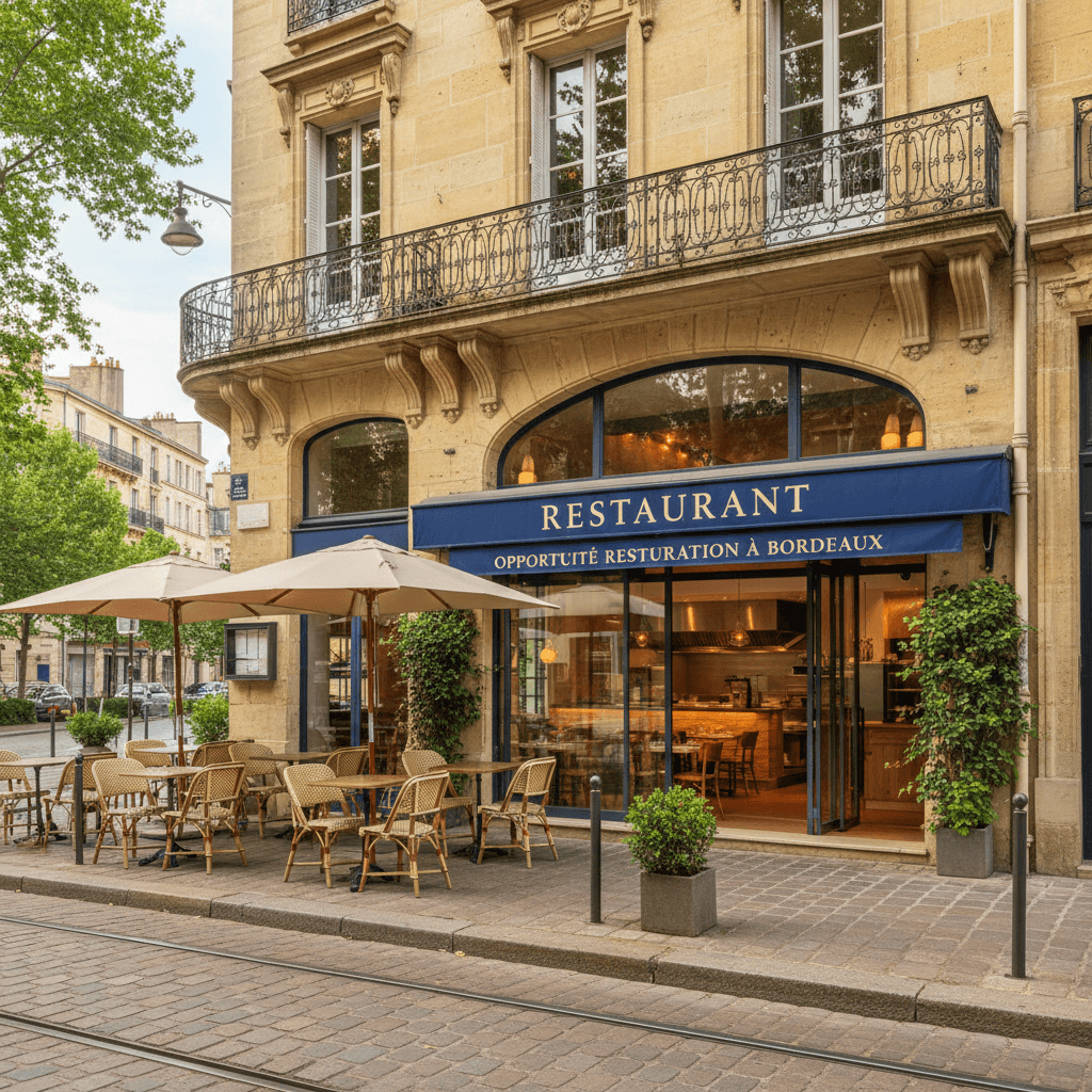 Restaurant 65m² à Bordeaux : terrasse - licence IV