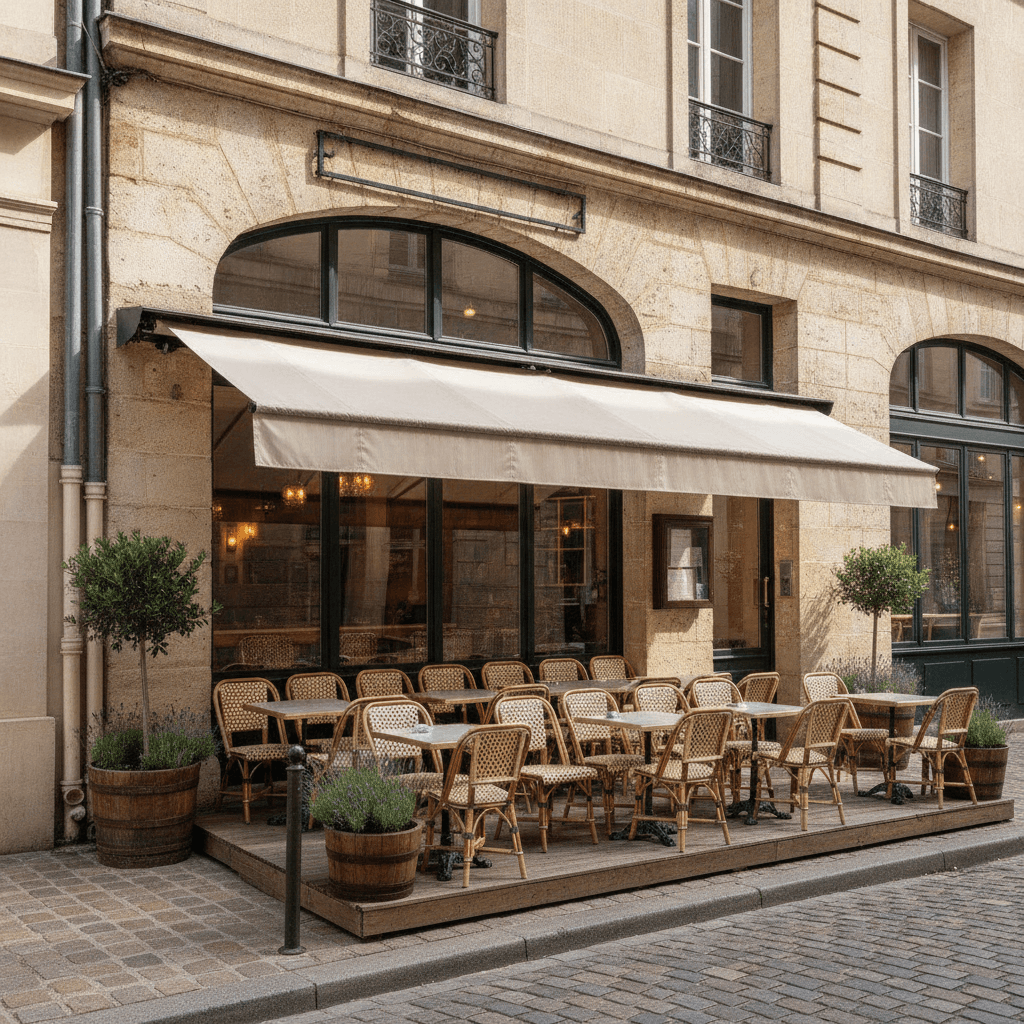 Restaurant 60m² à Caen : terrasse - extraction - Image 1