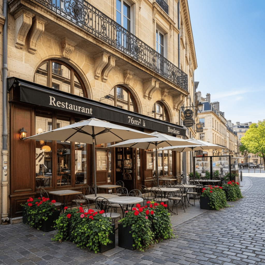Restaurant 76m² à Bordeaux : terrasse - licence IV