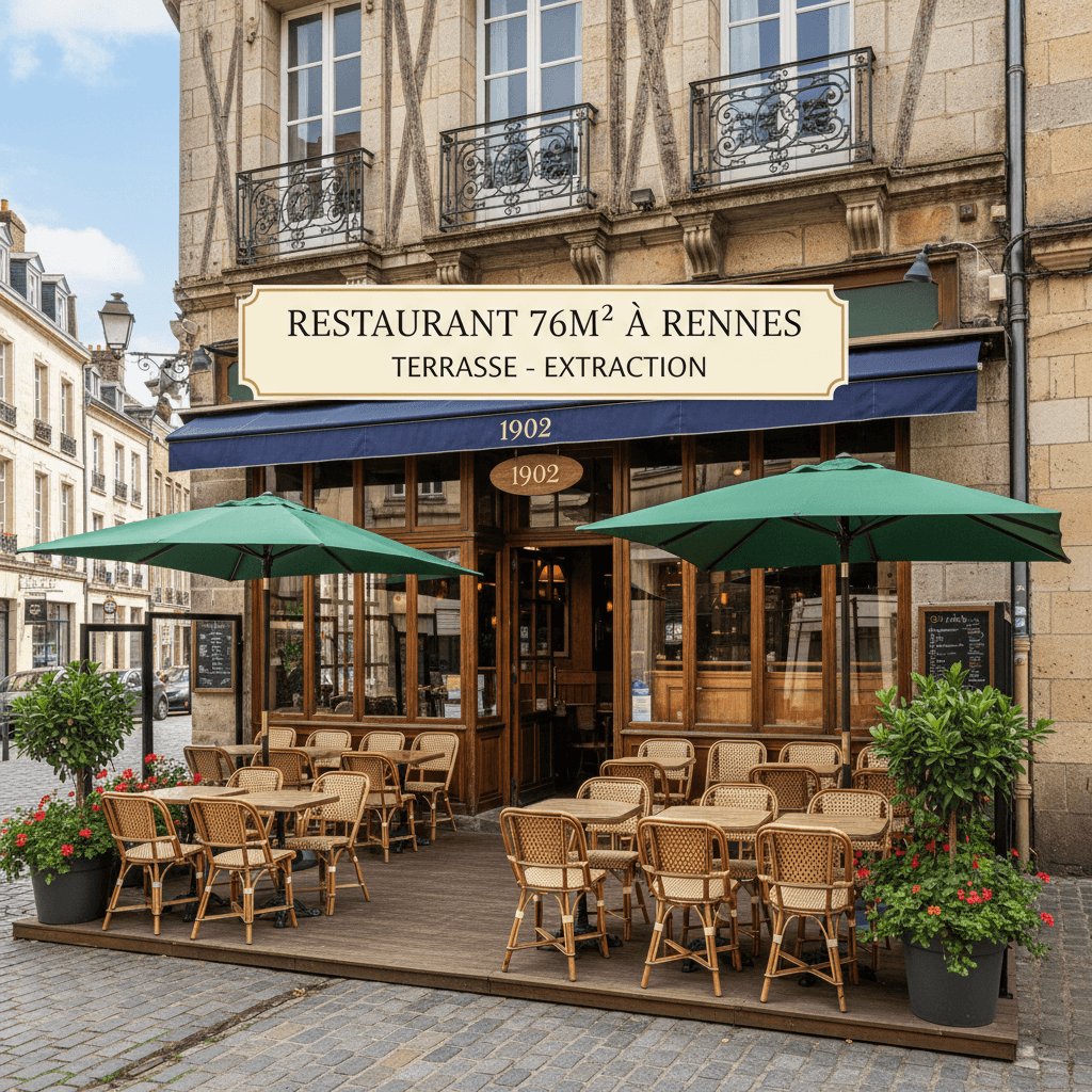 Restaurant 76m² à Rennes : terrasse - extraction
