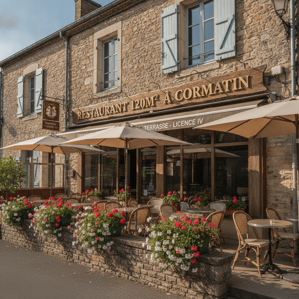 Restaurant 120m² à Cormatin : terrasse - licence IV