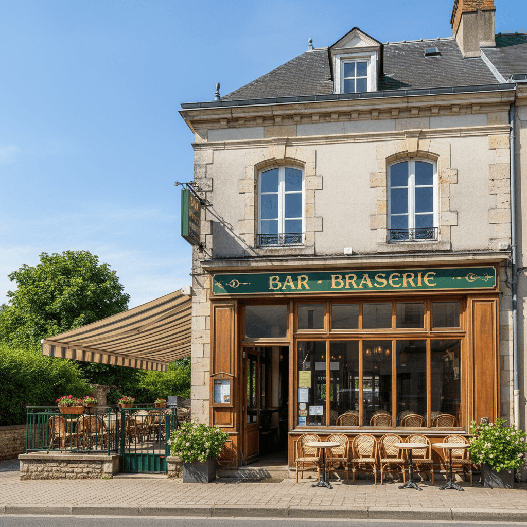 Bar-brasserie 240m² à Mareuil-La-Motte : terrasse - licence IV - Image 1