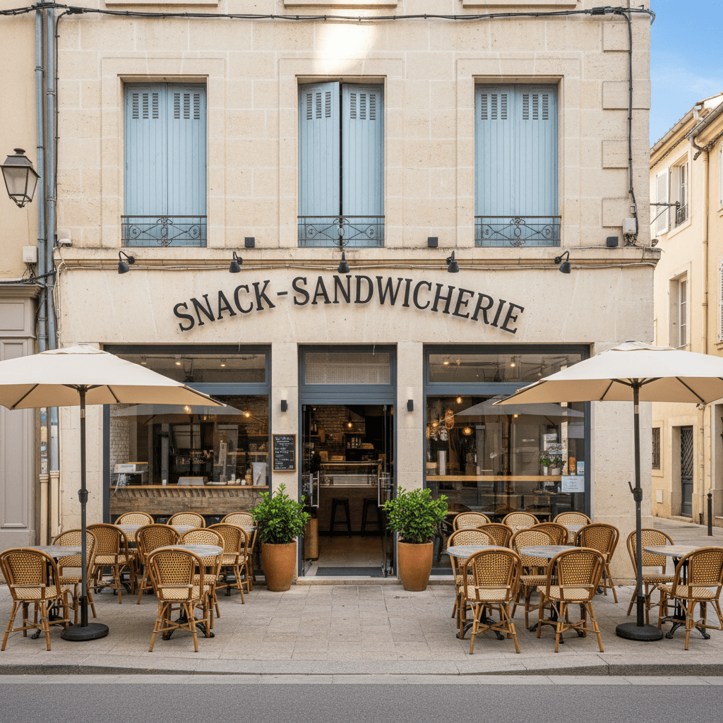 Snack 76m² à Montpellier : terrasse