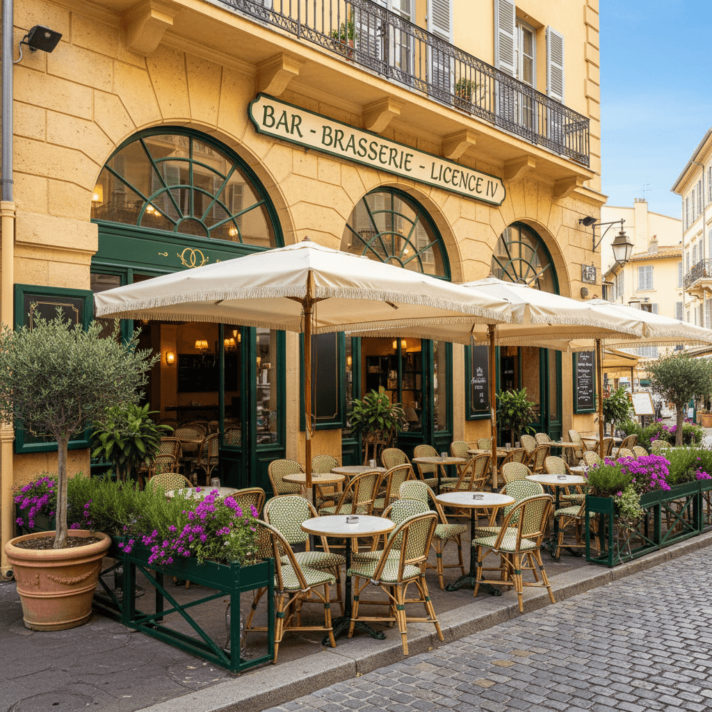Bar-brasserie à Nice : terrasse - licence IV