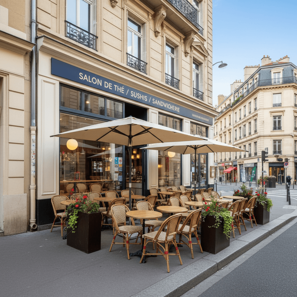 Snack 45m² à Lyon : terrasse