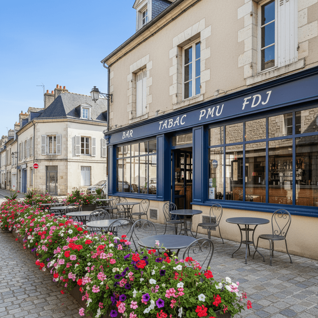 Bar-brasserie 92m² à Baugé-En-Anjou : terrasse - licence IV - Image 1