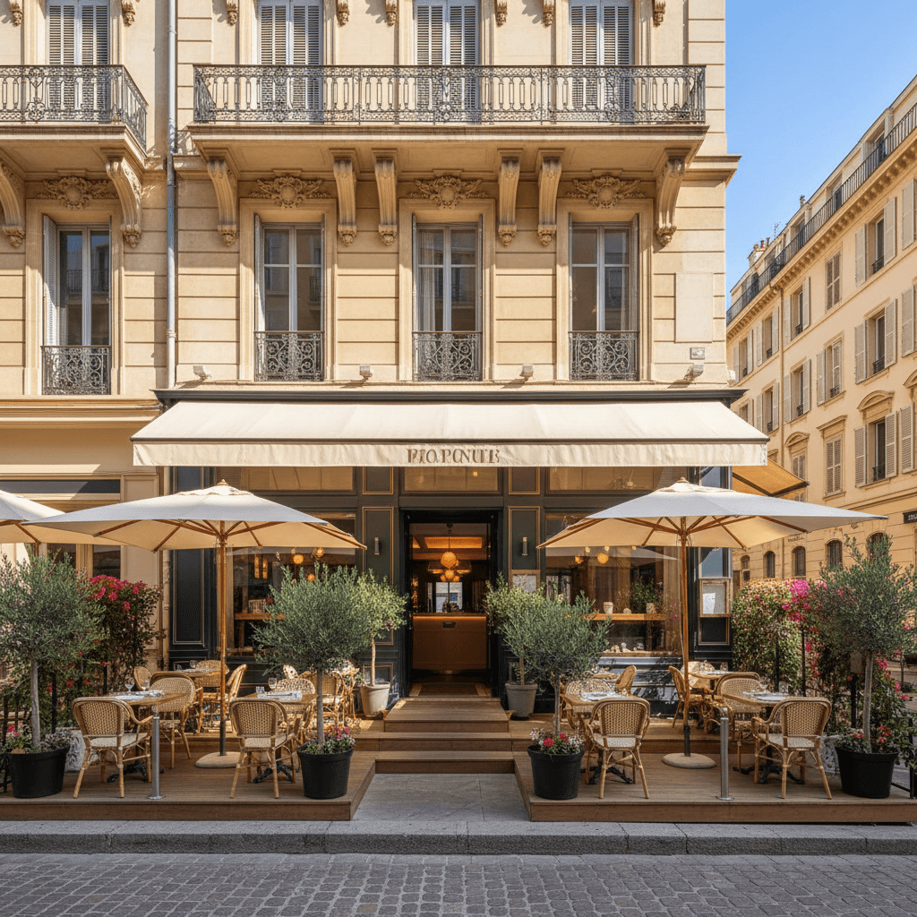 Restaurant 222m² à Nice : terrasse - extraction