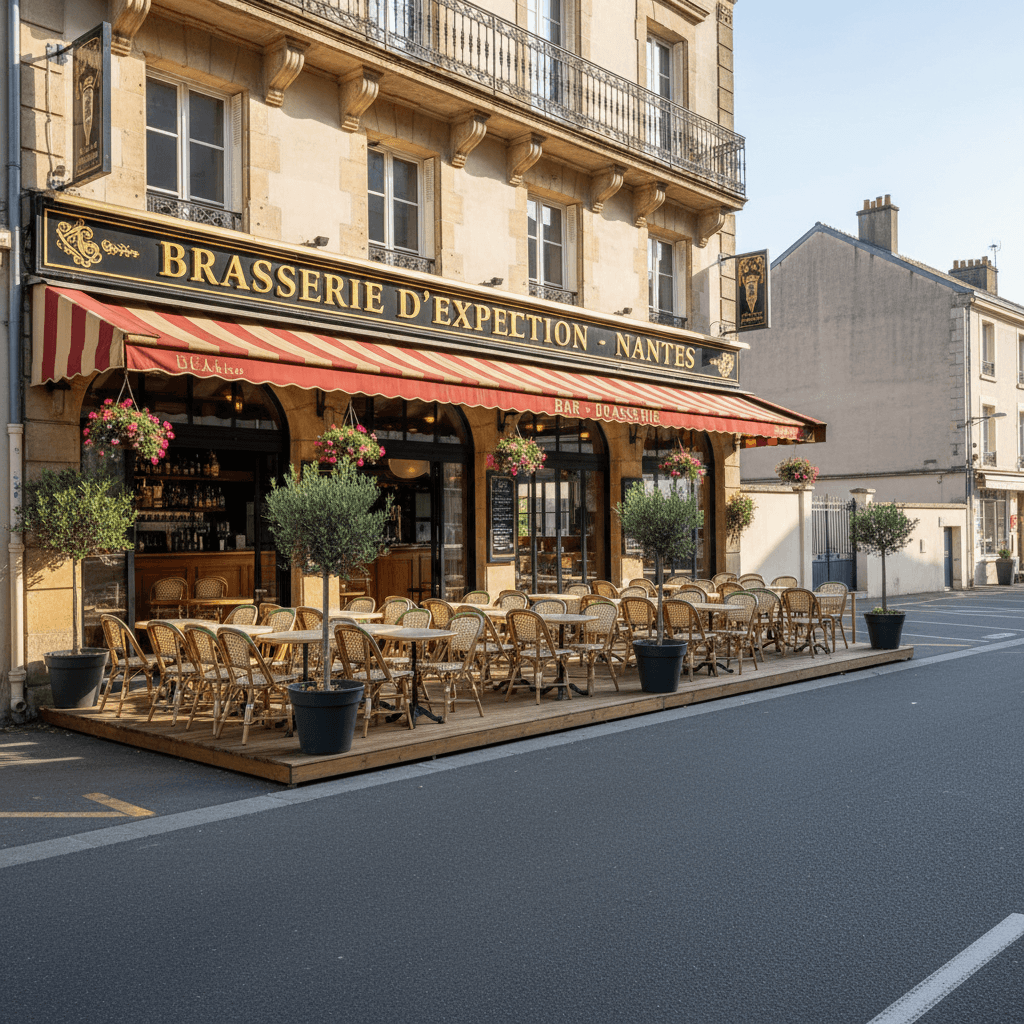 Bar-brasserie à Nantes : terrasse - parking - Image 1