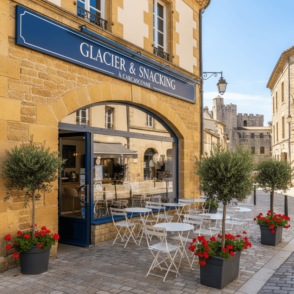 Snack à Carcassonne : terrasse - Image 1