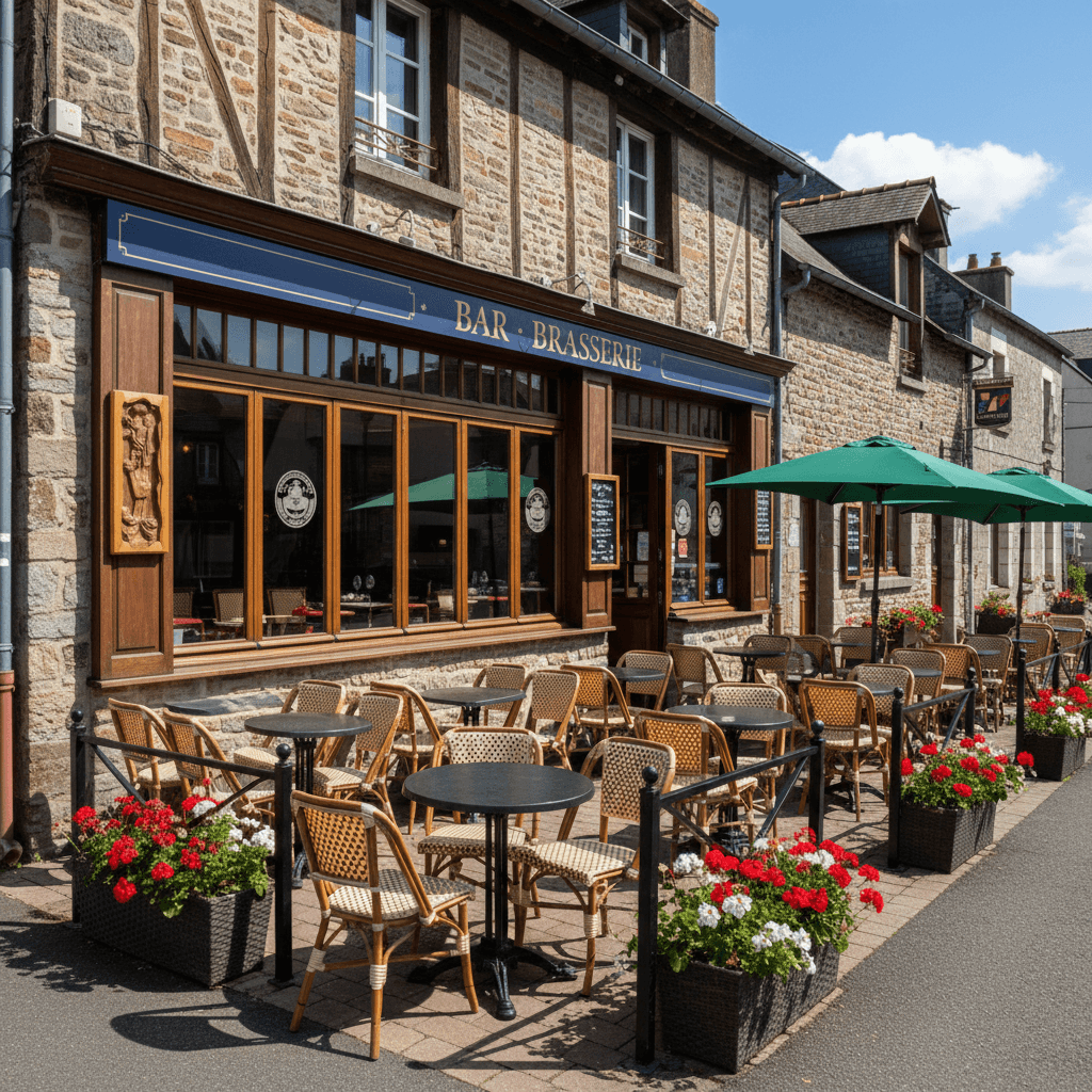 Bar-brasserie à Le Neufbourg : terrasse - licence IV - Image 1