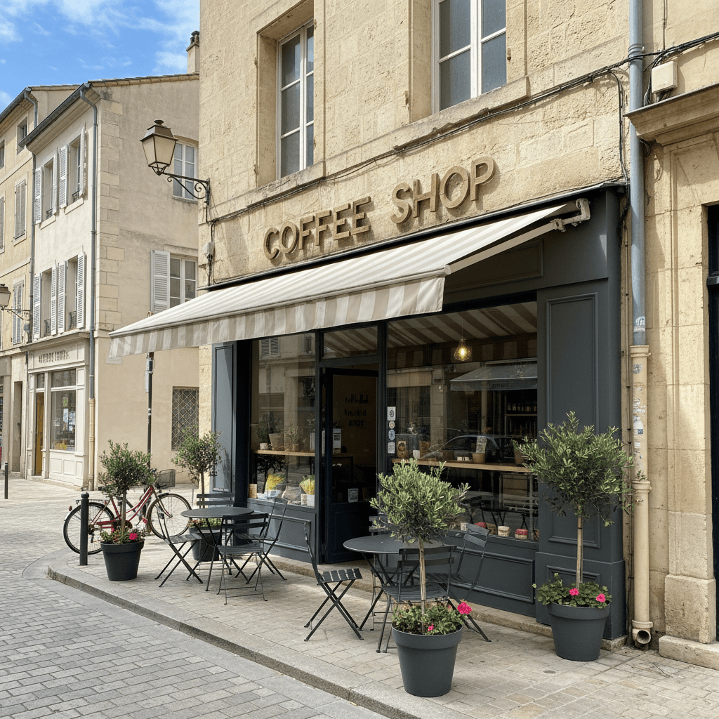 Snack 70m² à Montpellier : terrasse - cuisine équipée