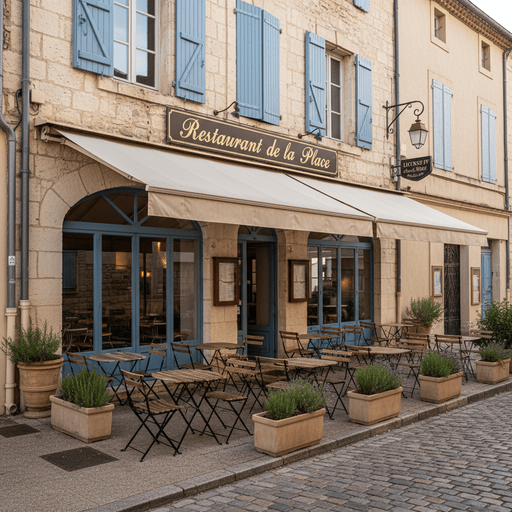 Restaurant à Forcalquier : terrasse - licence IV - Image 1