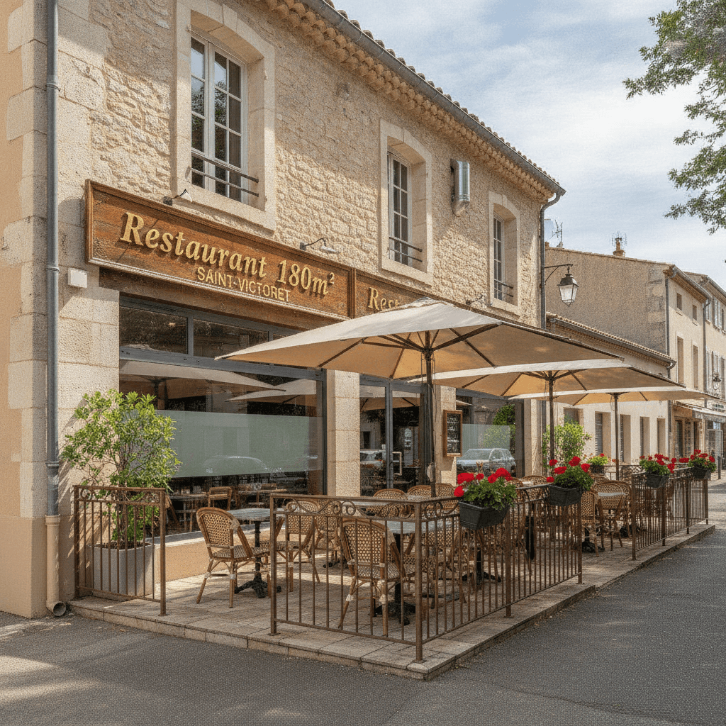 Restaurant 180m² à Saint-Victoret : terrasse - extraction - Image 1