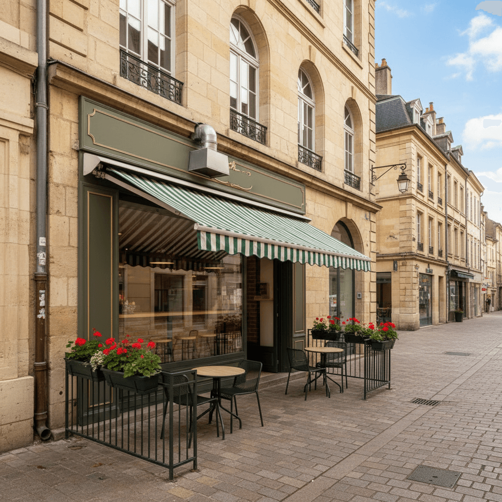 Fast-food 70m² à Dijon : terrasse - extraction