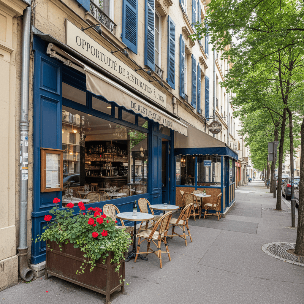 Restaurant 80m² à Lyon : terrasse - licence IV