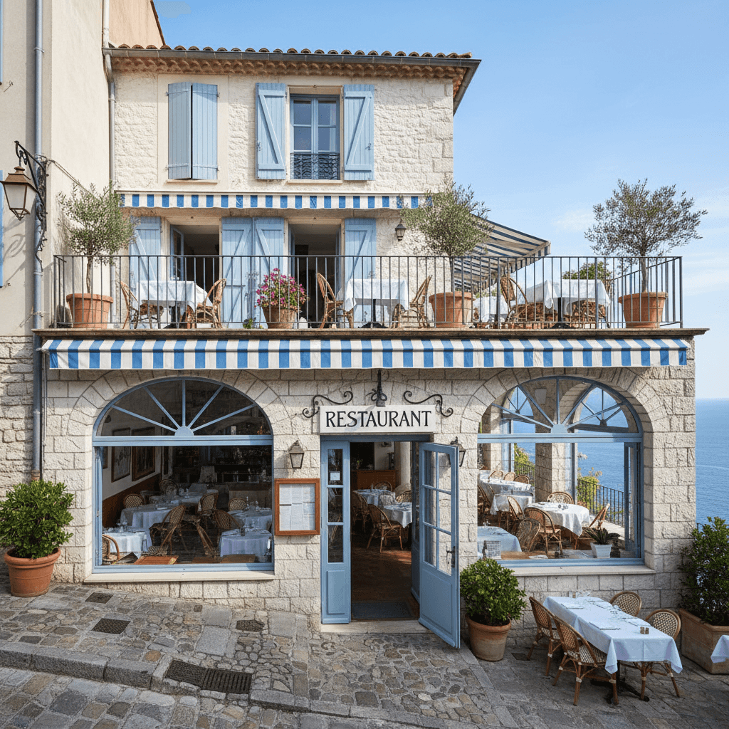 Restaurant à Èze : terrasse - extraction - Image 1