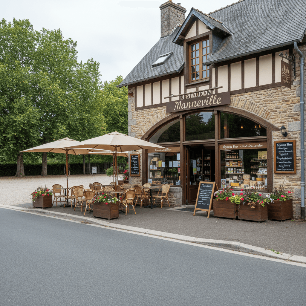 Restaurant 300m² à Manneville-La-Pipard : terrasse - licence IV - Image 1