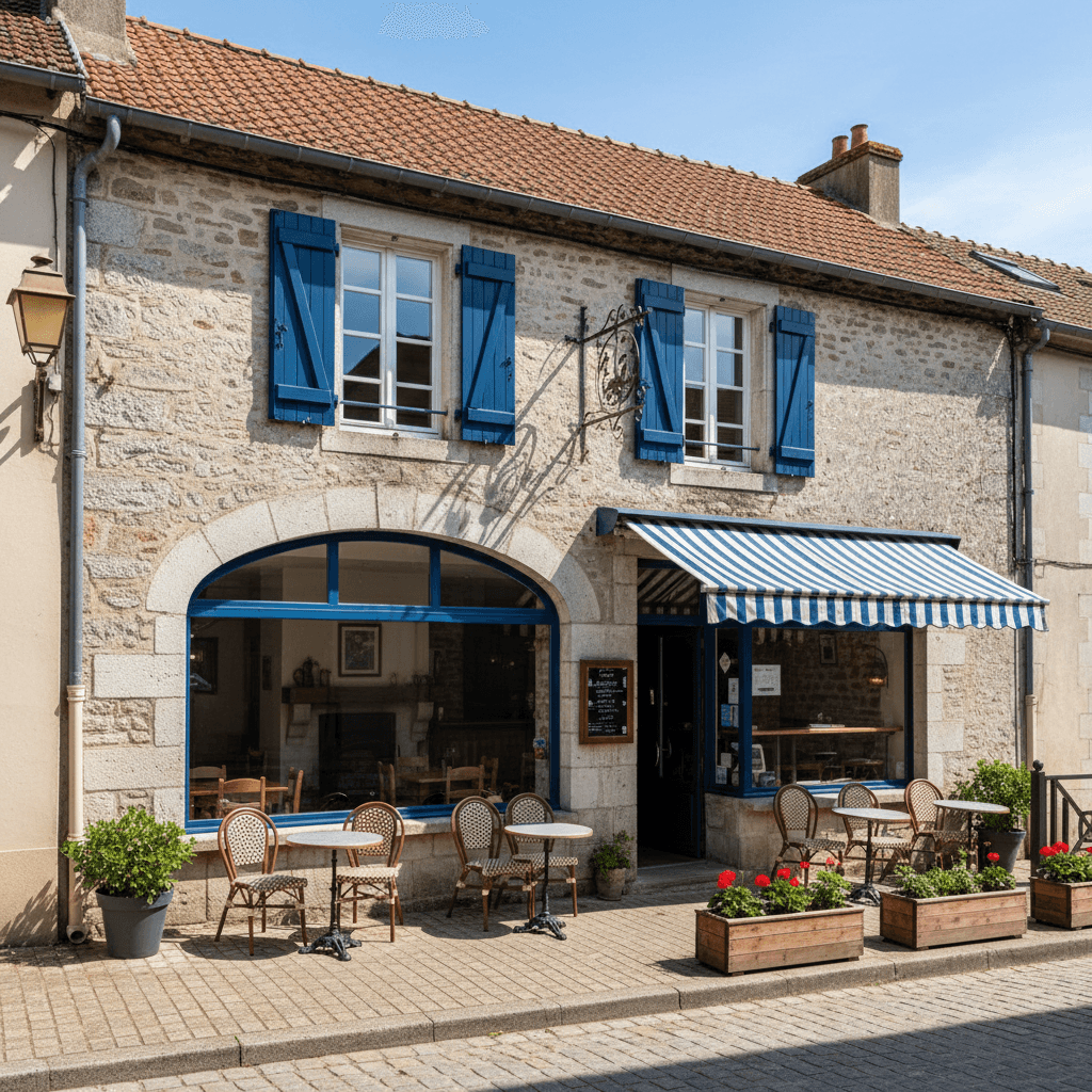 Bar-brasserie 80m² à Sainte-Brigitte : terrasse - licence IV - Image 1