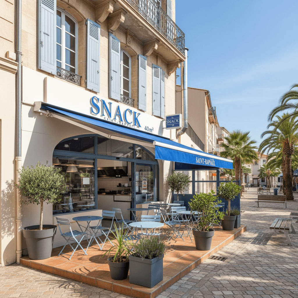 Snack 40m² à Saint-Raphaël : terrasse - extraction - Image 1