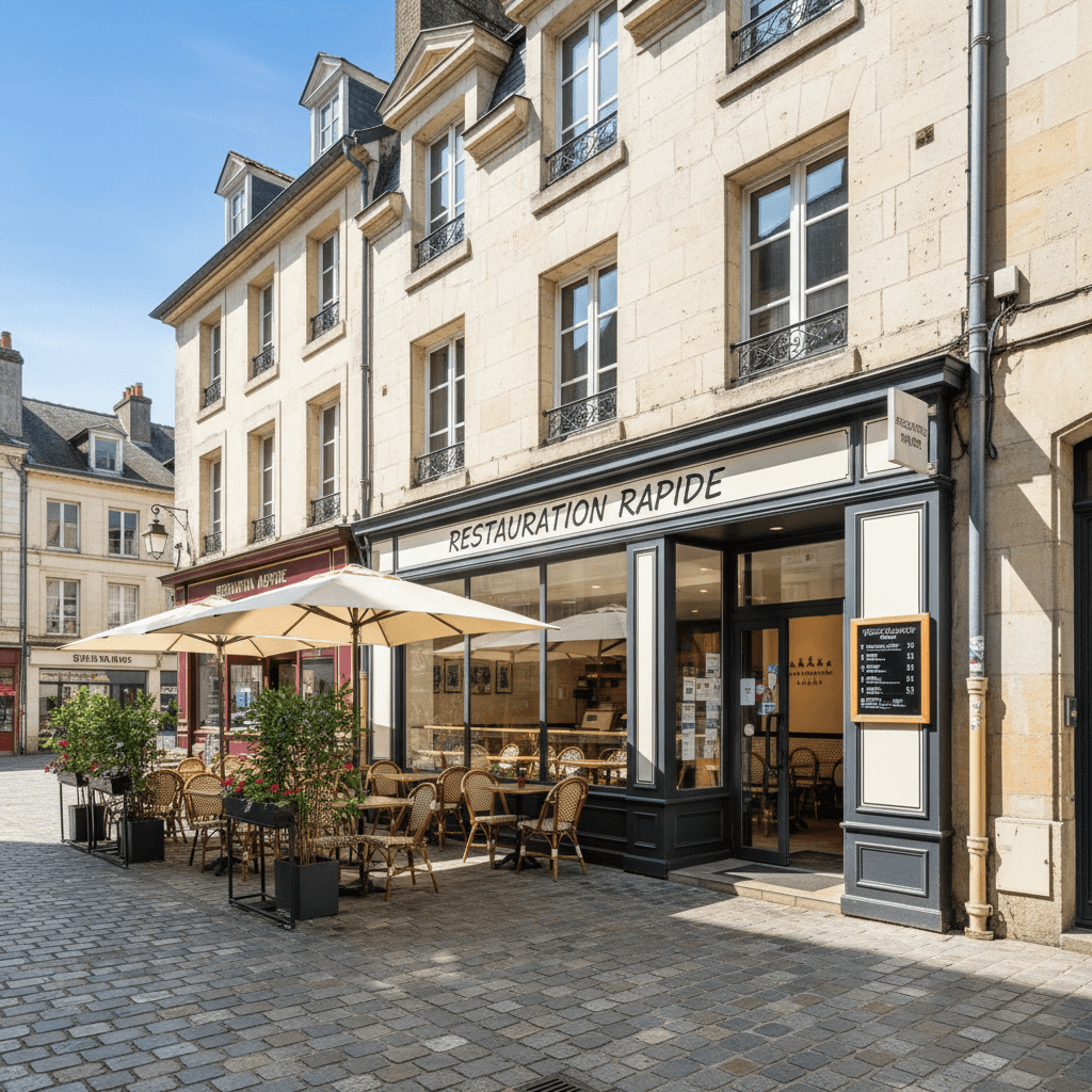 Fast-food 50m² à Rouen : terrasse - extraction
