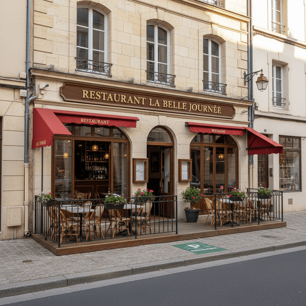 Restaurant à Niort : terrasse - parking - Image 1