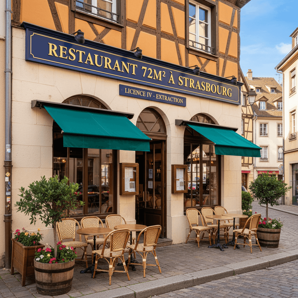 Restaurant 72m² à Strasbourg : licence IV - extraction