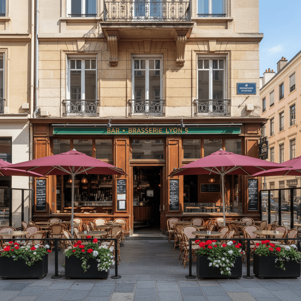 Bar-brasserie 160m² à Lyon : terrasse - licence IV