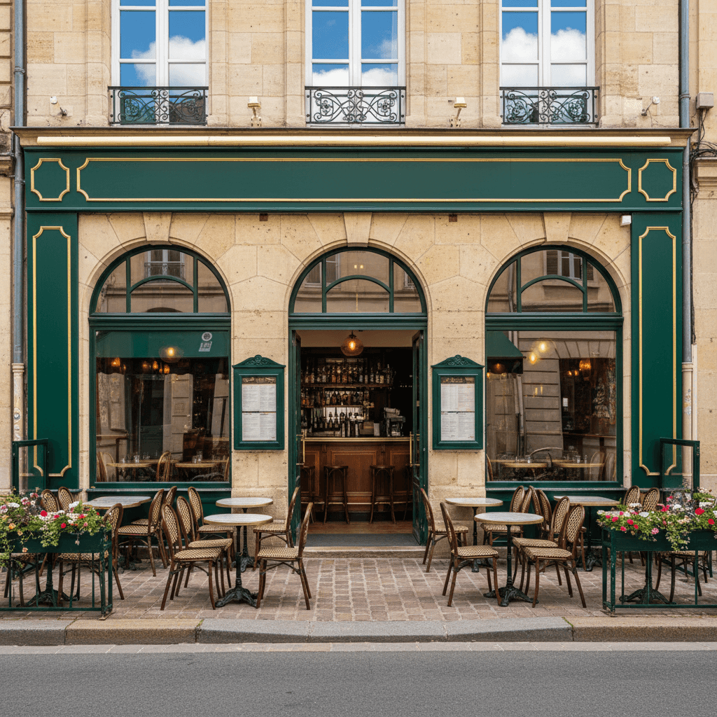 Bar-brasserie à Dijon : terrasse - cuisine équipée