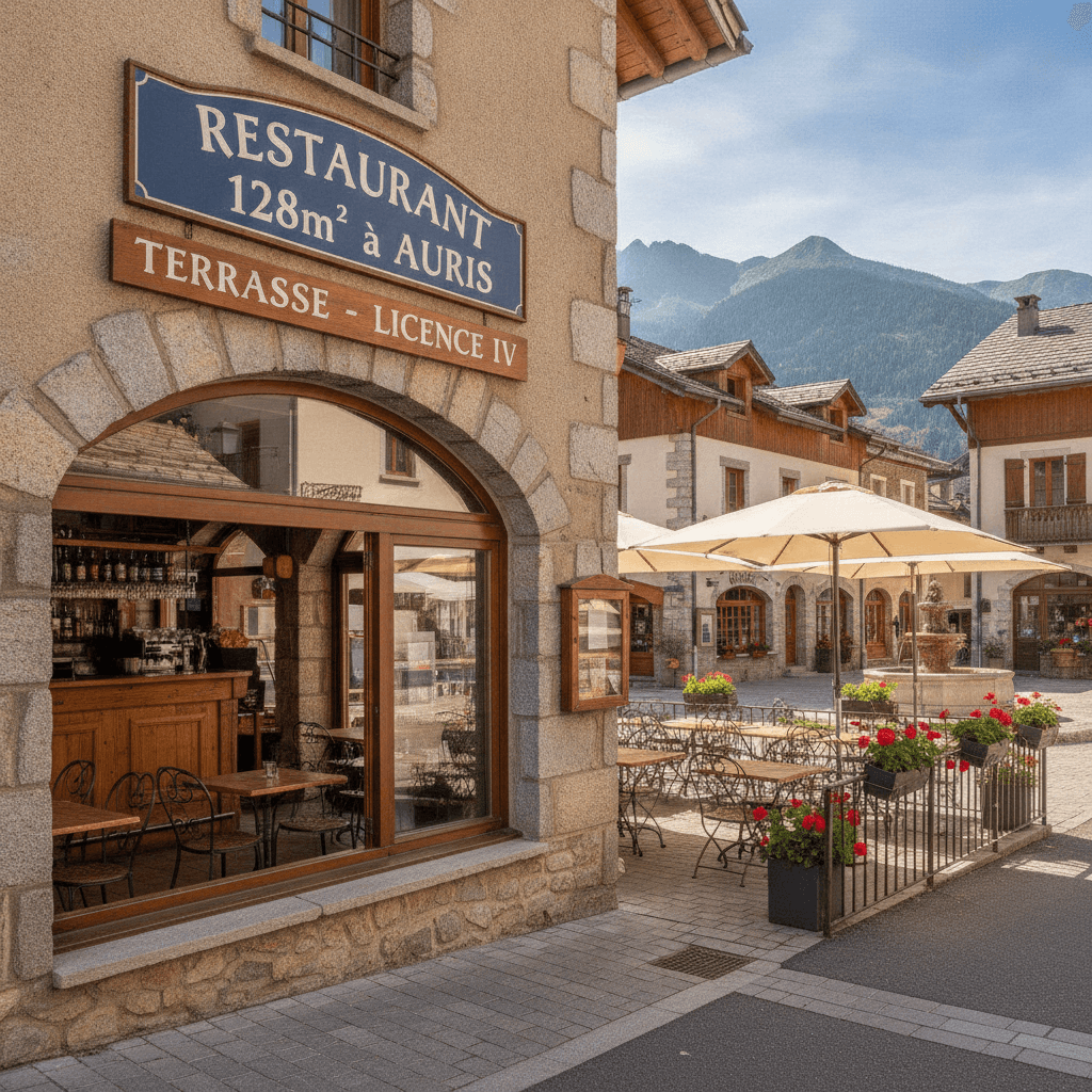 Restaurant 128m² à Auris : terrasse - licence IV - Image 1