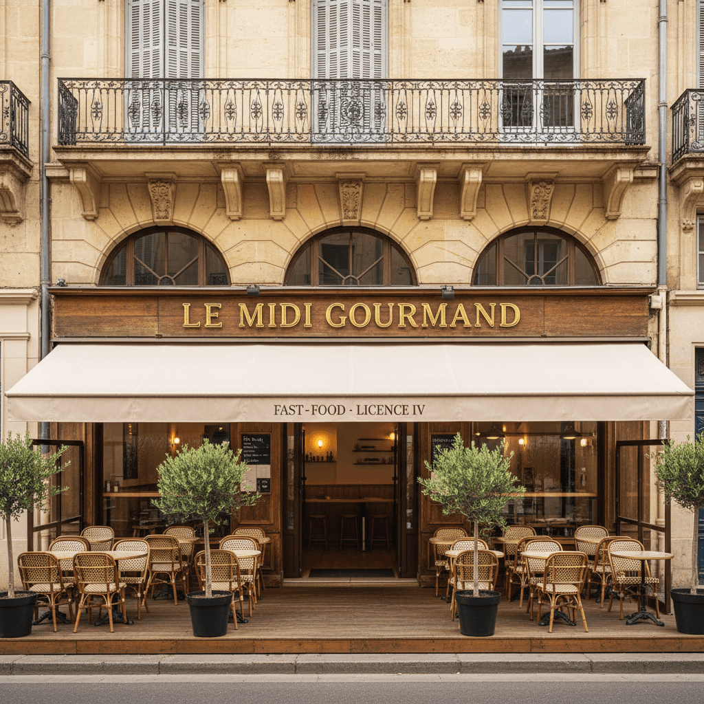 Fast-food 150m² à Montpellier : terrasse - licence IV