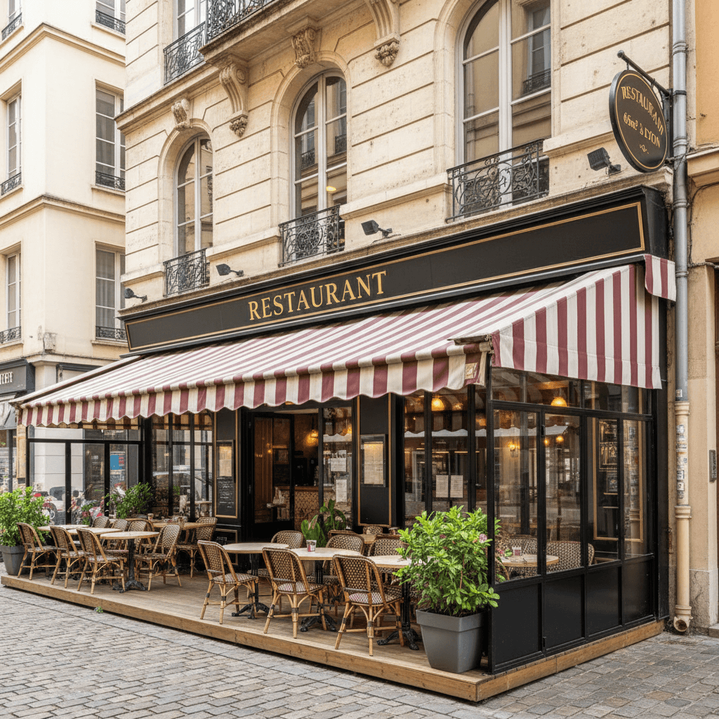 Restaurant 65m² à Lyon : terrasse - licence IV