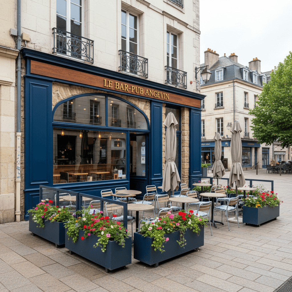 Fast-food 85m² à Angers : terrasse - licence IV