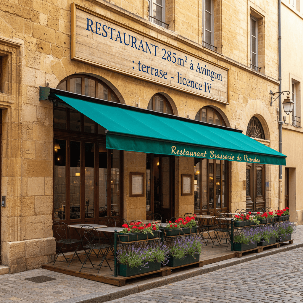 Restaurant 285m² à Avignon : terrasse - licence IV - Image 1