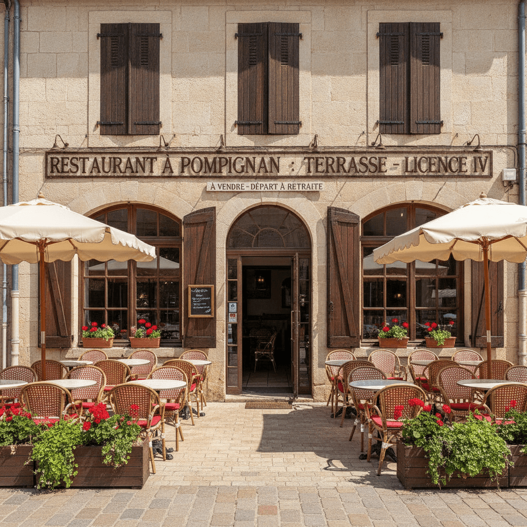 Restaurant à Pompignan : terrasse - licence IV - Image 1
