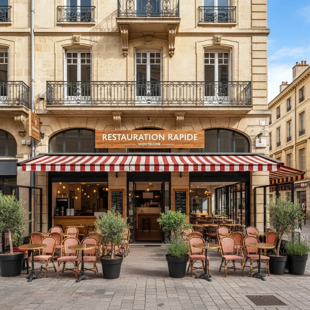 Fast-food à Montpellier : terrasse - extraction - Image 1